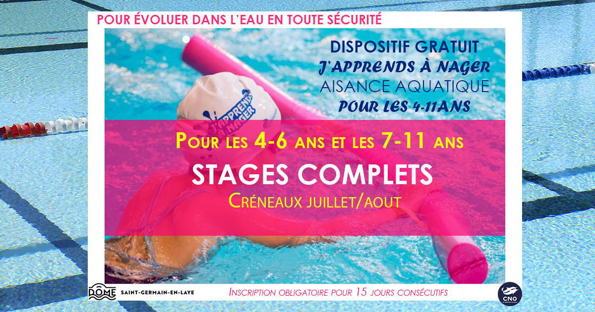 annonce stage complet j'apprends à nager