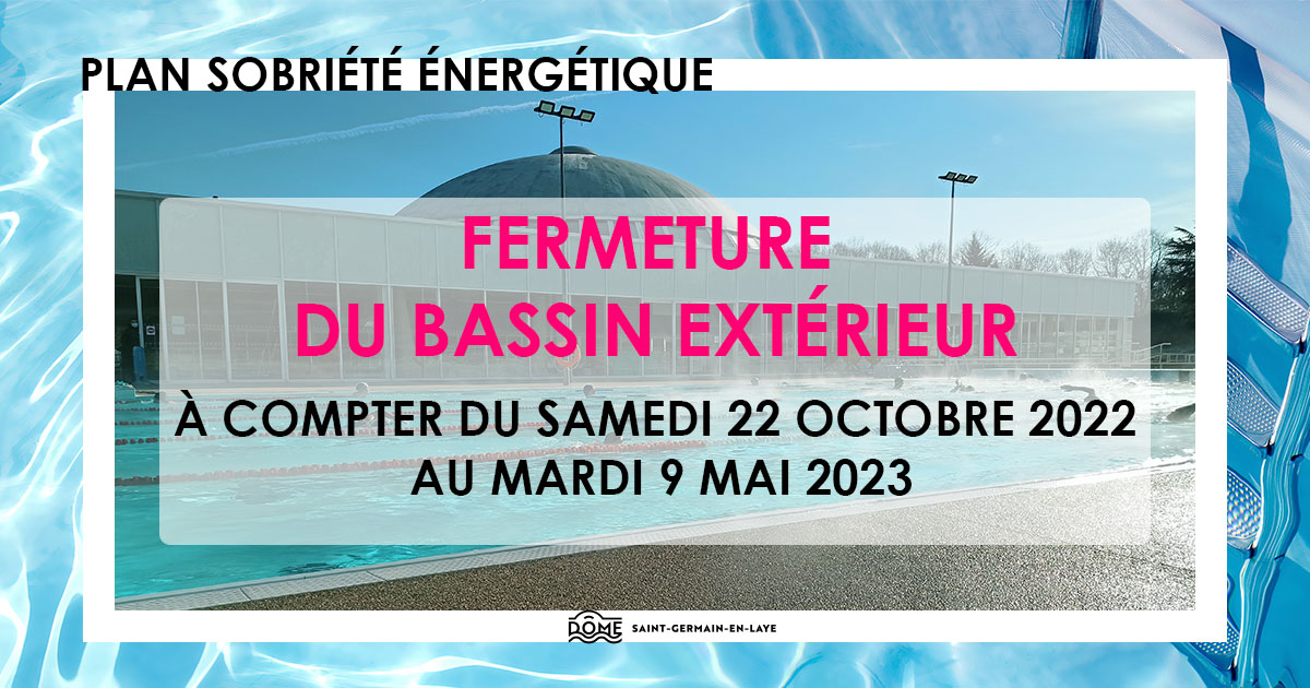 annonce de fermeture du bassin extérieur pendant l'hiver