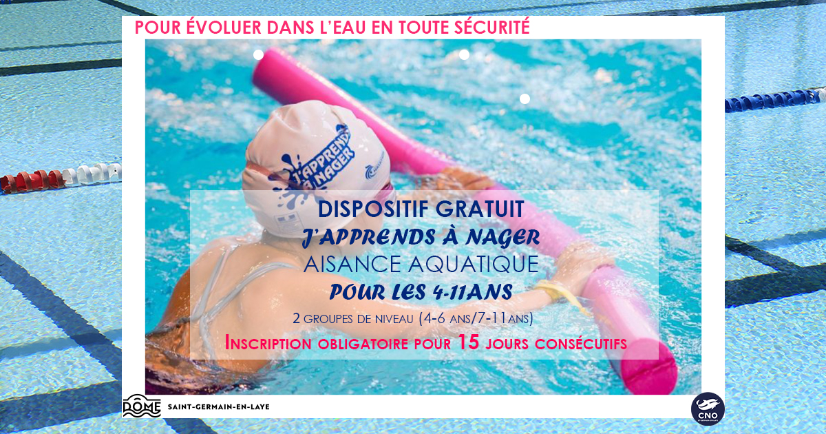 annonce du stage j'apprends à nager